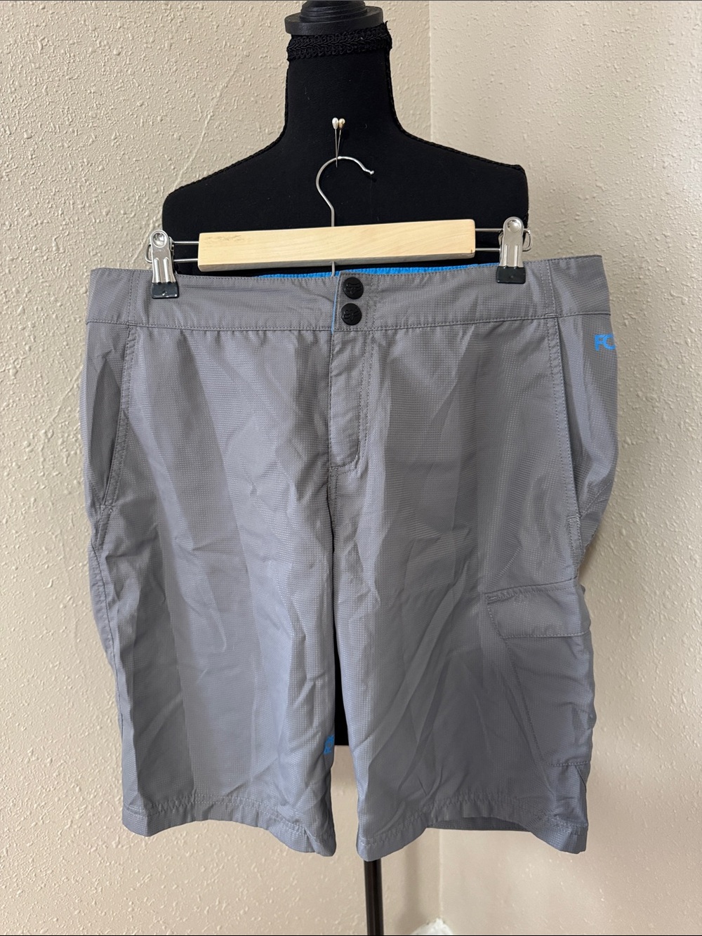 Fox Bright Blue Athletic Shorts with Gray Waistband